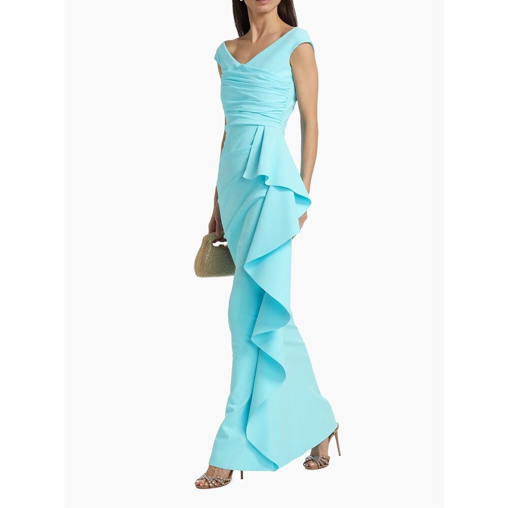 Chiara Boni La Petite Robe Sozen Jersey Ruffled-Trim Maxi Dress US 8 $1090